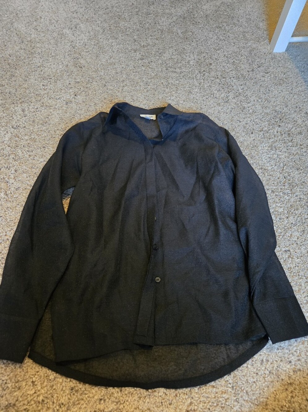 💖Open Edit Black Lightweight Button-Up Jacket